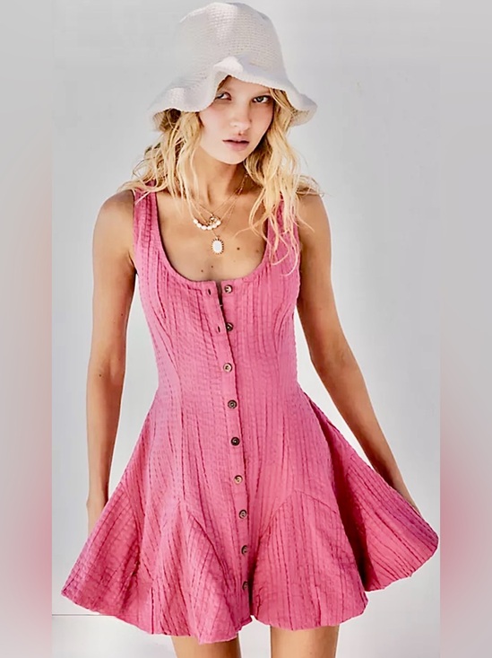 Free People Dresses & Skirts - 🌺 Free People Emilia Pink Balloon Hem Sundress — New Small 🌺